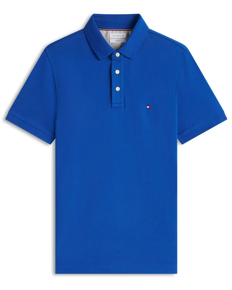 Tommy Hilfiger Slim Fit Poloshirt 1985 mit Stretch und Flag-Stickerei, Slim Fit in Königsblau