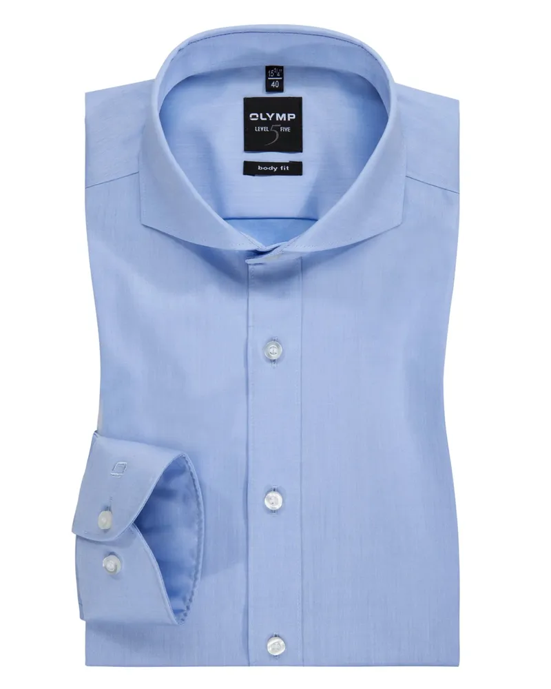 Olymp Level Five body fit Hemd, Feintwill in Hellblau