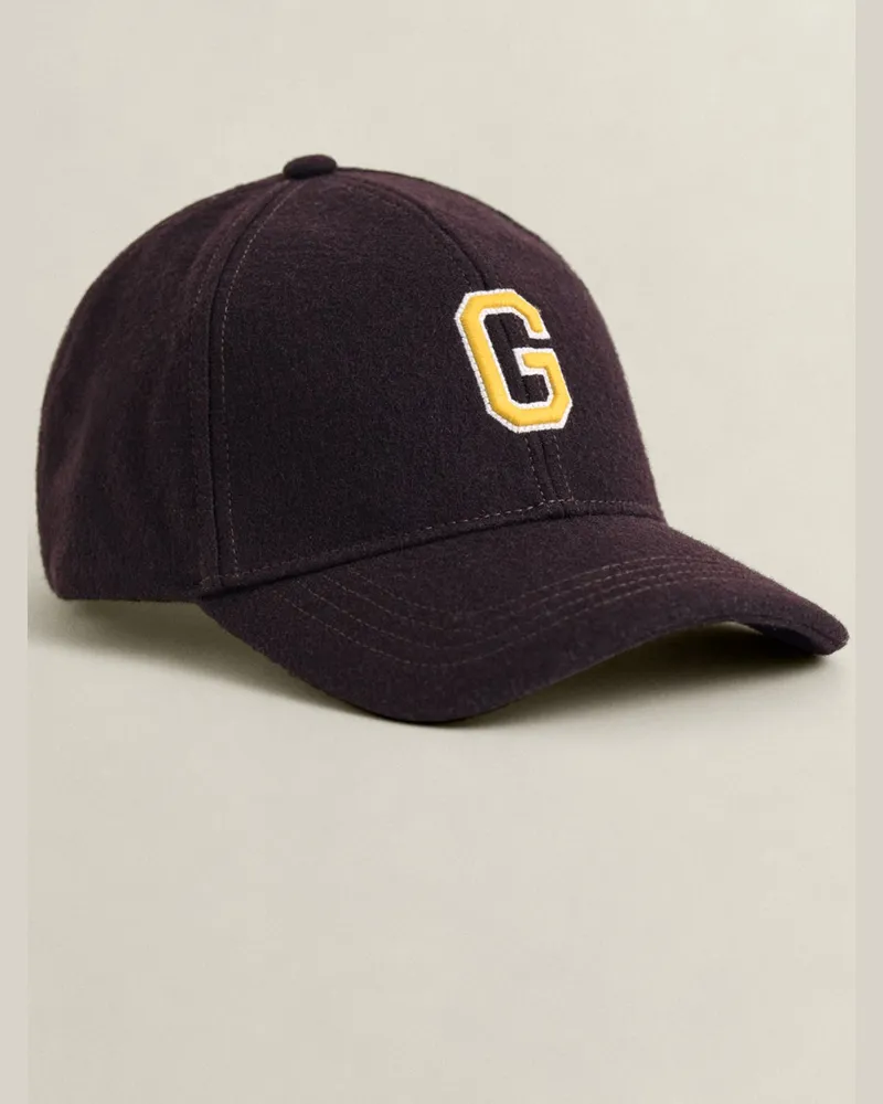 Gant Cap aus einem Woll-Mix mit Aufnäher in Braun