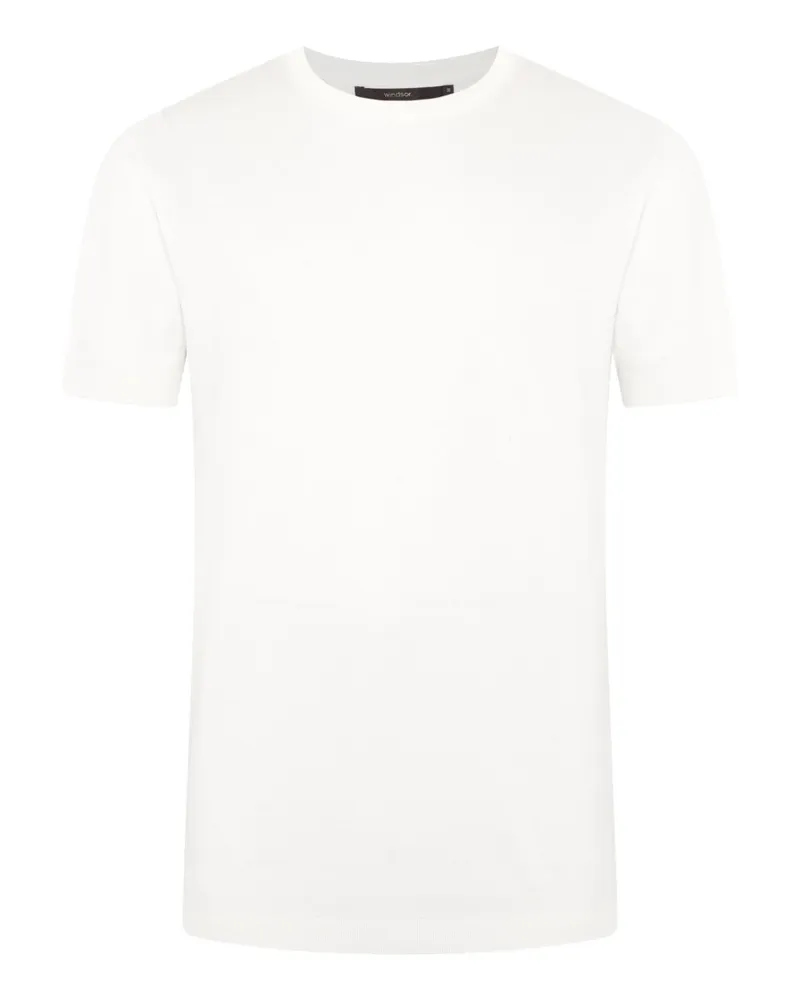 windsor. Unifarbenes Jersey-T-Shirt mit O-Ausschnitt in Offwhite