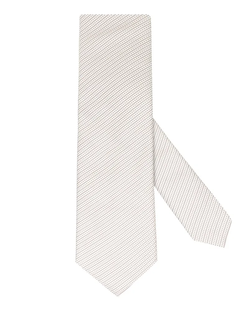 HUGO BOSS Seidenkrawatte mit schmalen Diagonalstreifen in Orange