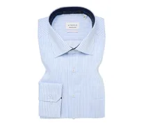 Extralanges Baumwollhemd mit Streifenmuster, Modern Fit in