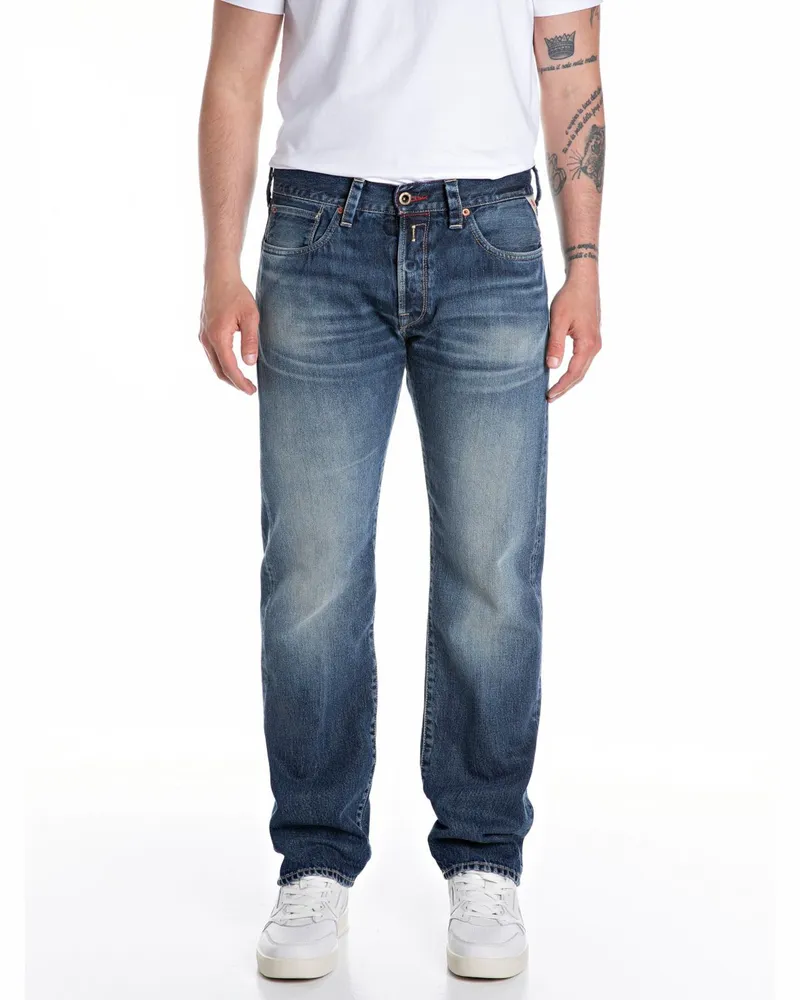 Replay Jeans Deryck aus Baumwolle, Regular Fit in Marine