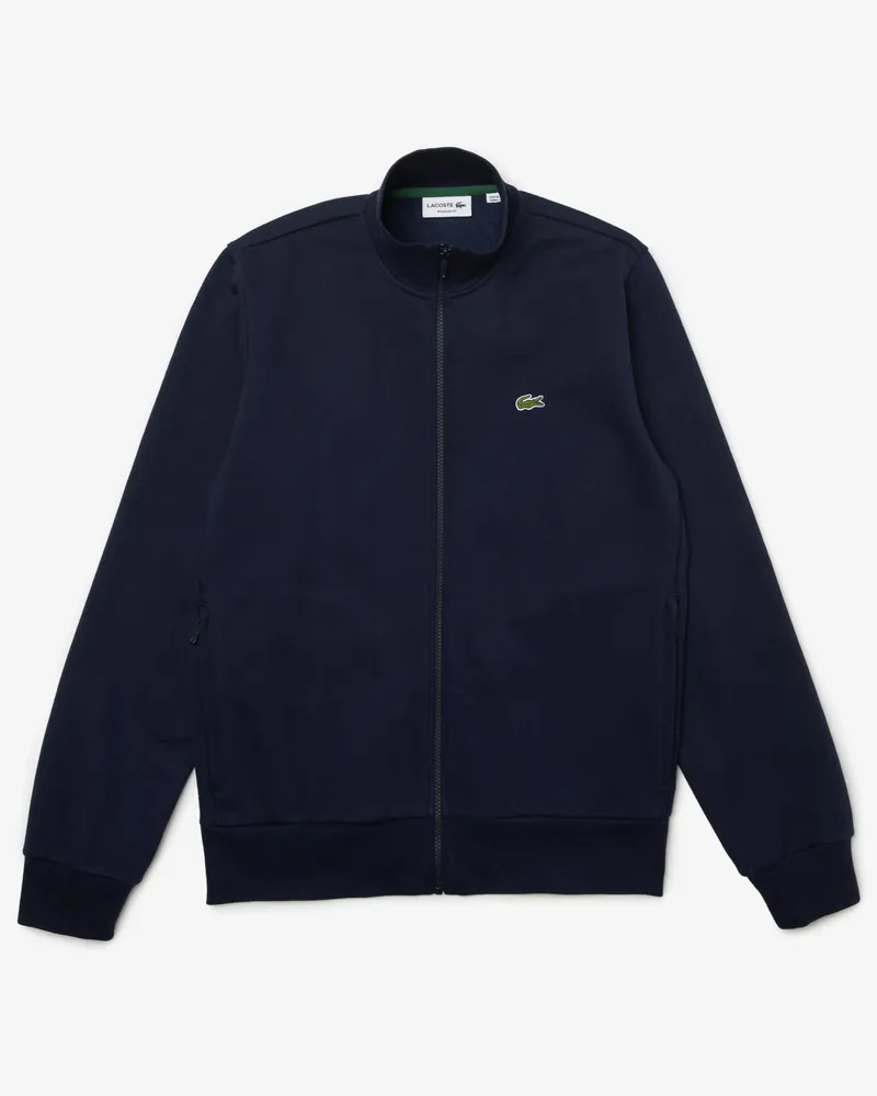 Lacoste Sweatjacke mit Logo-Aufnäher, Regular Fit in Marine