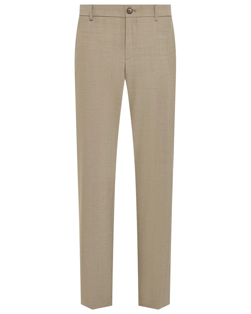 HUGO BOSS Anzughose aus einem Schurwollmix mit Bügelfalte in Beige