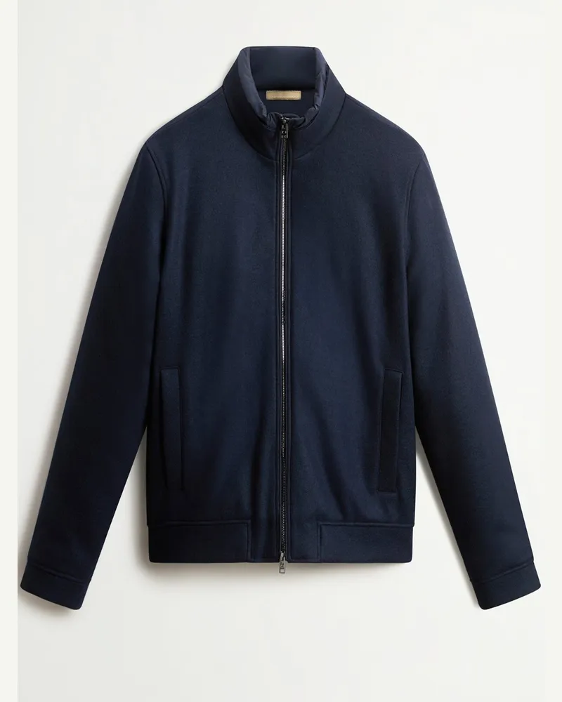 Woolrich Wattierte Bomberjacke Lewis aus einem Wollmix in Marine