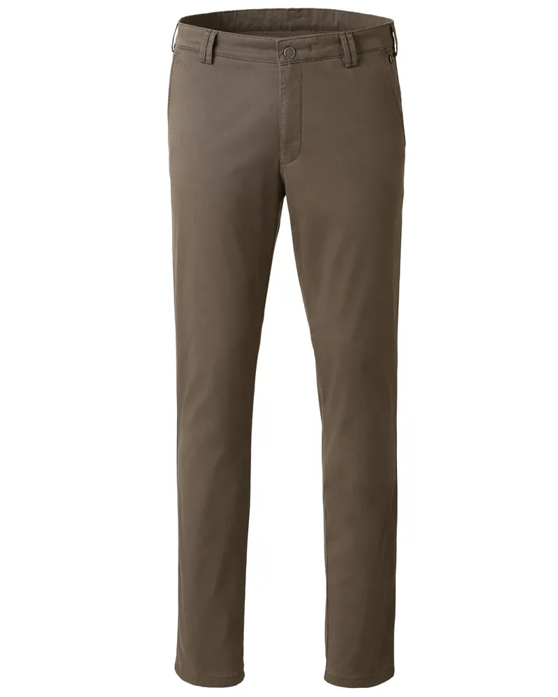 Meyer Hosen Thermo-Chino Bonn aus Baumwoll-Twill mit Stretch, Regular Fit in Braun