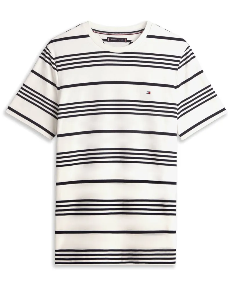 Tommy Hilfiger Softes Jersey-Shirt mit Ringelstreifen, Regular Fit in Offwhite