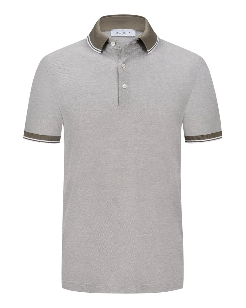 Gran Sasso Poloshirt in Piqué-Qualität mit Kontraststreifen Beige