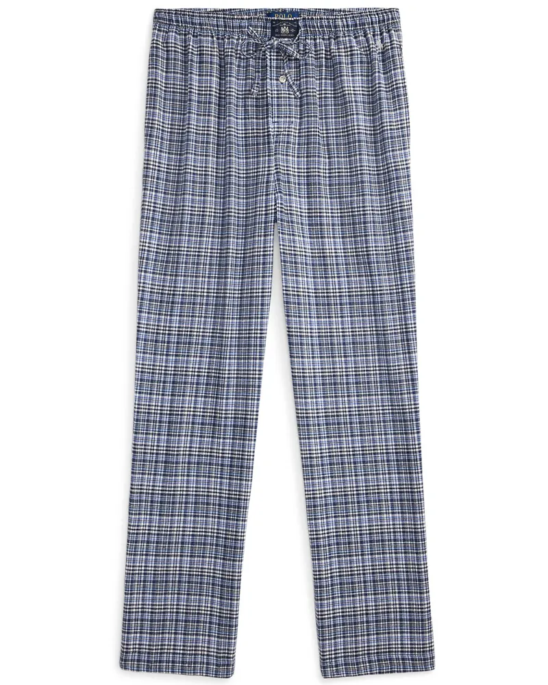 Ralph Lauren Lange Pyjamahose in softer Flanell-Qualität in Marine