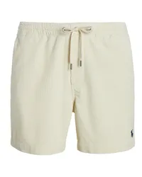 Ralph Lauren Bermudas aus Baumwollcord in Classic Fit mit Poloreiter Offwhite