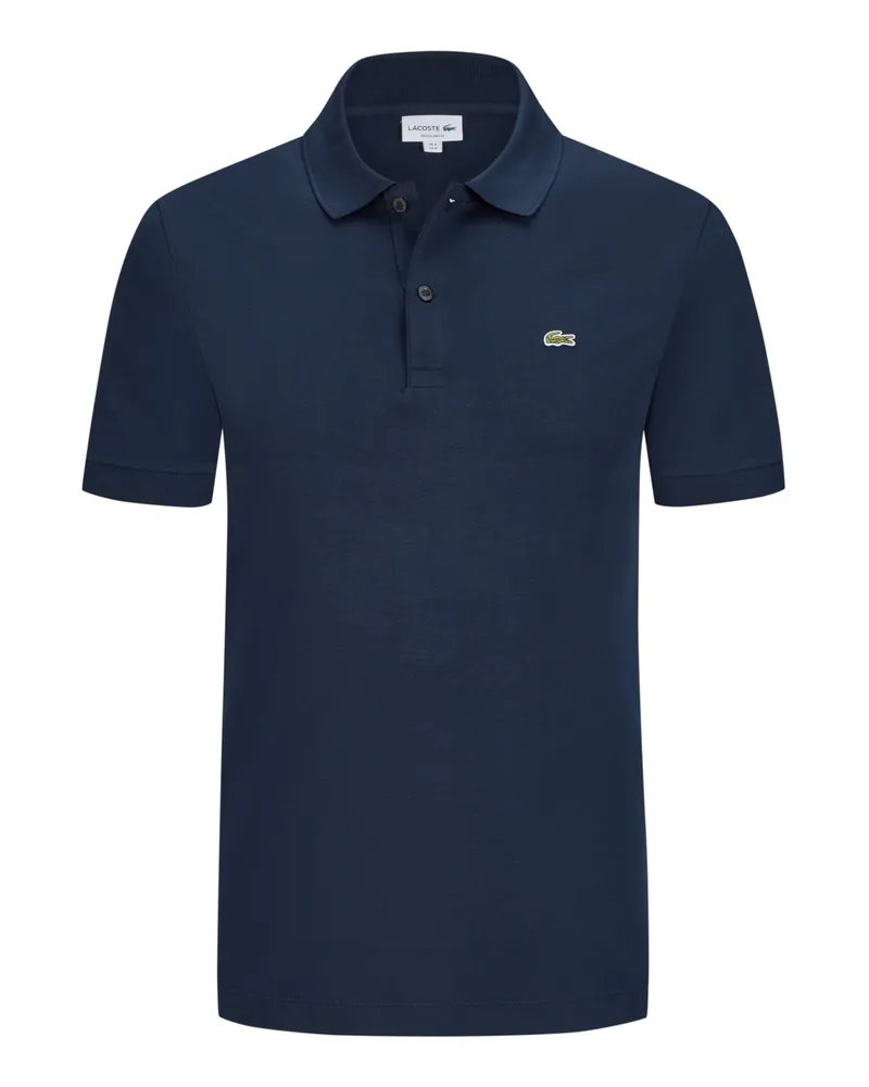Lacoste Glattes Poloshirt mit Krokodil-Aufnäher, Regular Fit in Marine