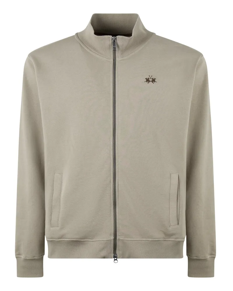 La Martina Sweatjacke mit Zip und Eingrifftaschen, Regular in Beige