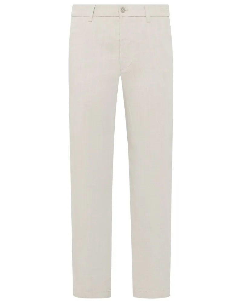 MAC Jeans Chino Dean aus einem Leinen-Lyocell-Mix, Tapered Fit in Kreide