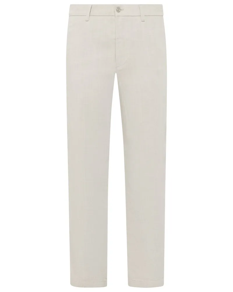 MAC Jeans Chino Dean aus einem Leinen-Lyocell-Mix, Tapered Fit in Kreide