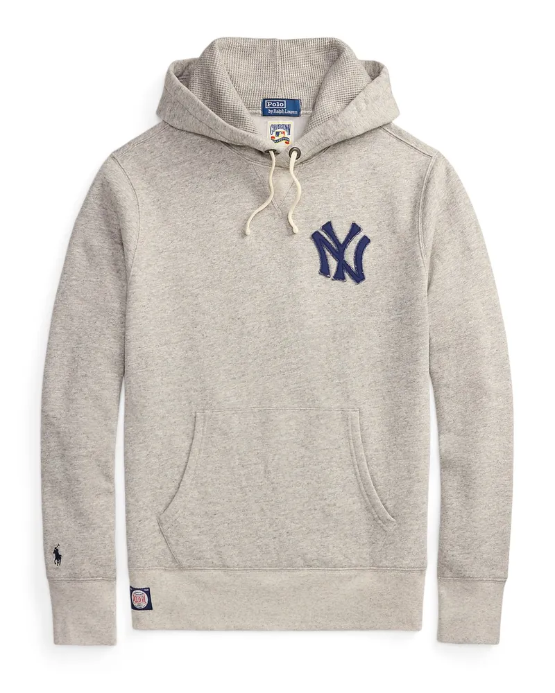 Ralph Lauren Softer Hoodie mit New York Yankees-Aufnäher, Classic Fit in Grau