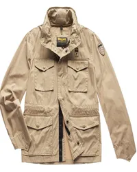 Blauer Fieldjacket mit Label-Patch Beige