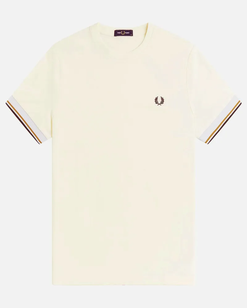 Fred Perry T-Shirt aus einem leichten Baumwoll-Piqué in Offwhite