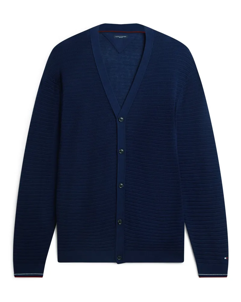 Tommy Hilfiger Leichte Strickjacke mit Seide und Lyocell in Marine