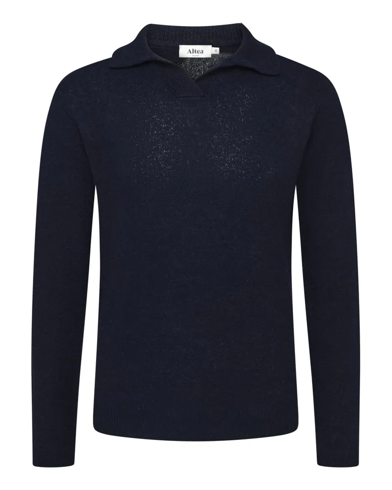 Altea Softer Pullover mit Variokragen aus einem Wolle-Kaschmir-Mix in Marine
