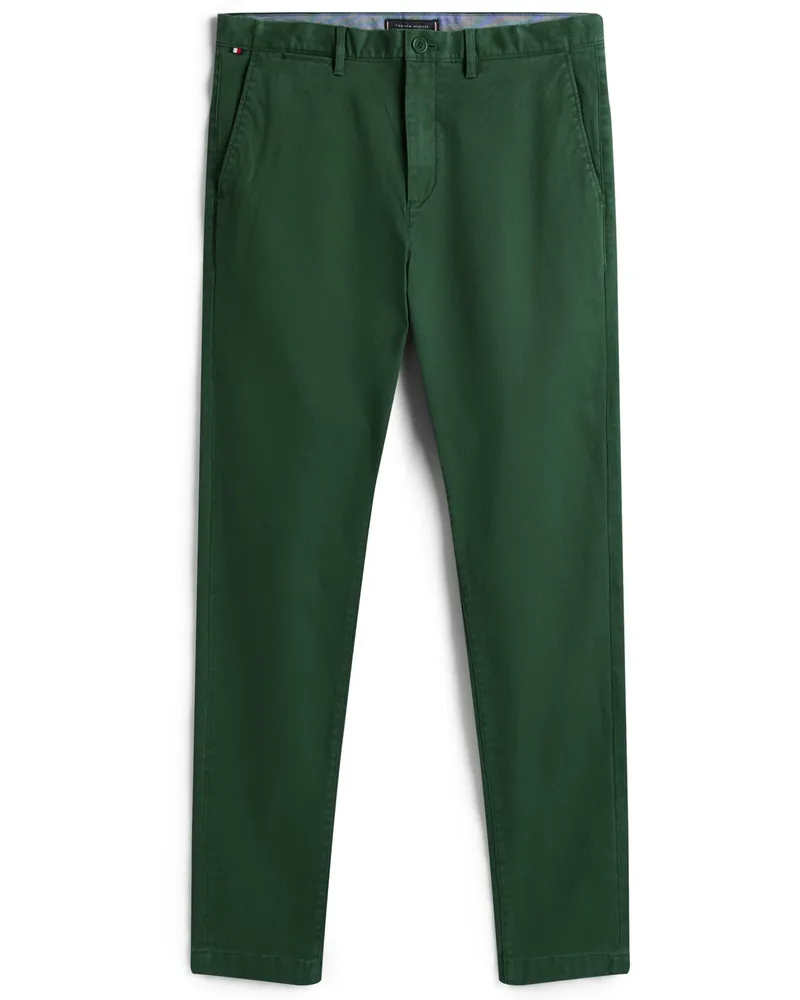 Tommy Hilfiger Chino Harlem Essential in dezenter Washed-Optik, Relaxed Fit in Oliv