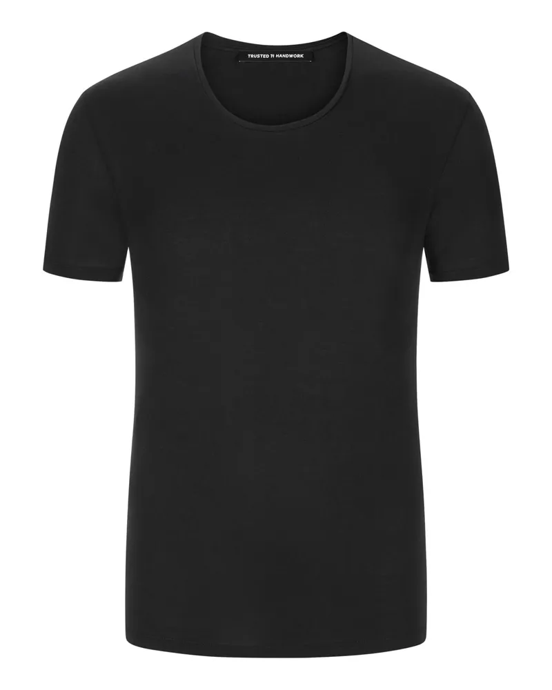 Trusted Handwork T-Shirt aus reiner Baumwolle Schwarz