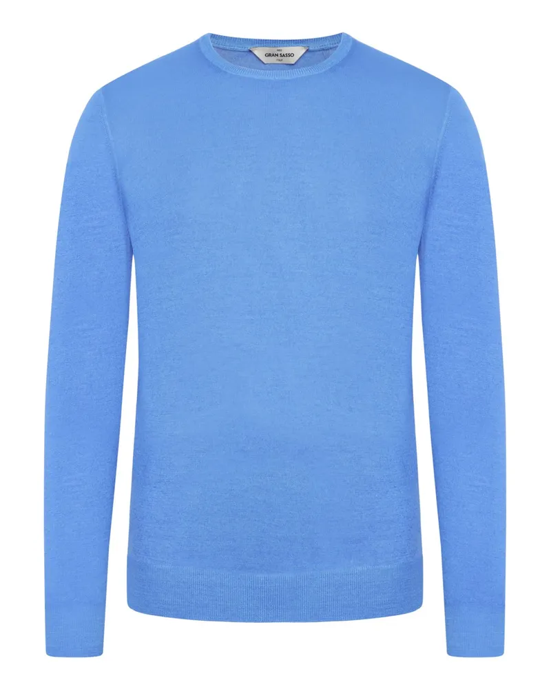 Gran Sasso Leichter Pullover aus Merinowolle in Vintage-Optik in Blau