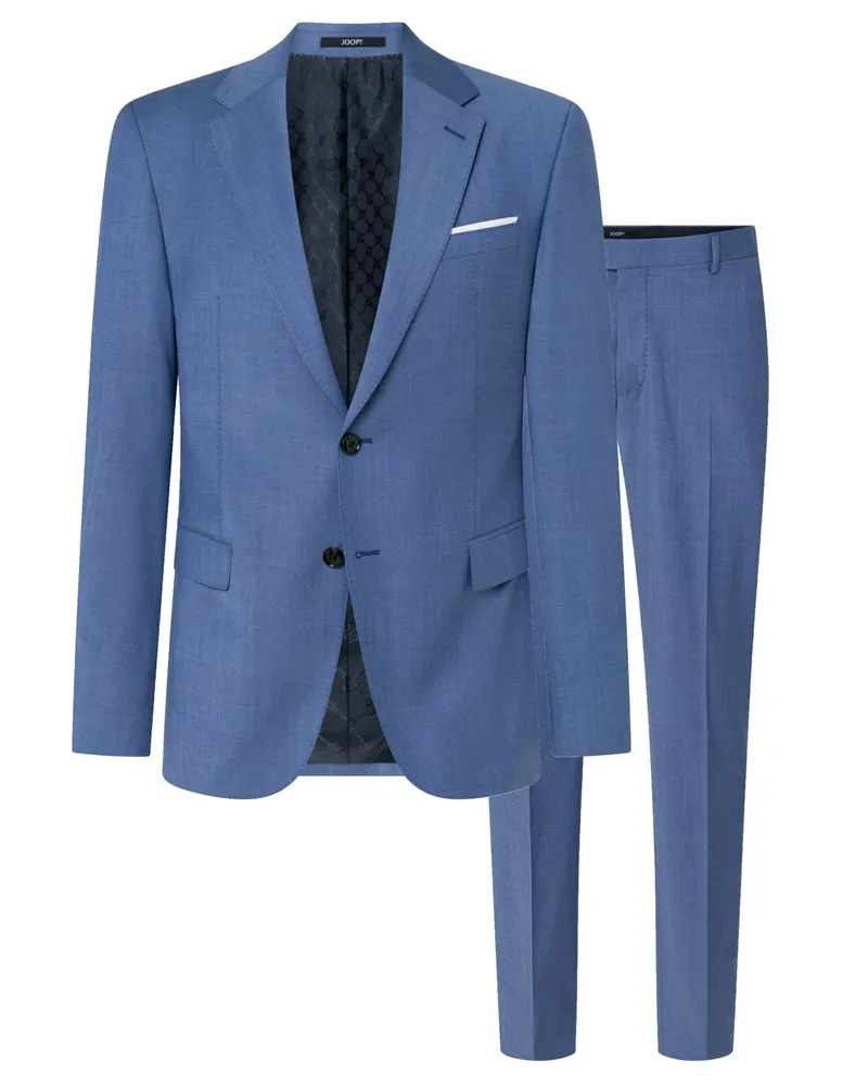 JOOP! Anzug aus fein melierter Schurwolle mit Stretchanteil, Slim Fit in Mittelblau