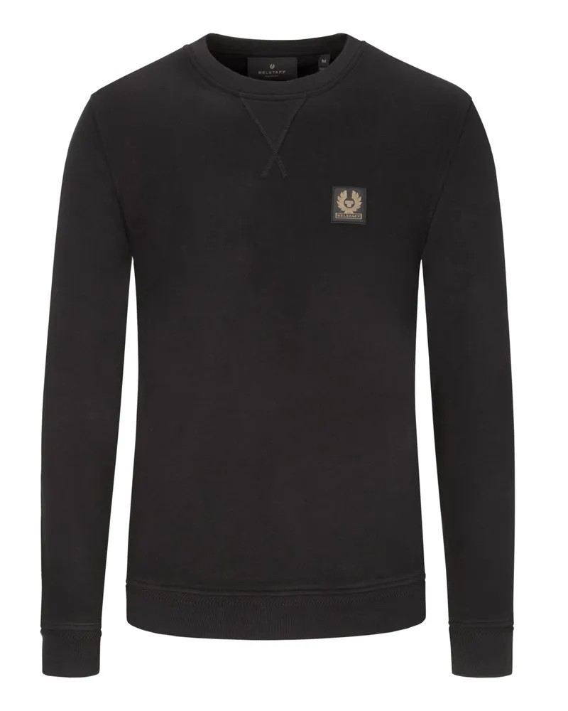 Belstaff Sweatshirt aus Baumwolle mit Logo-Emblem, O-Neck in Schwarz
