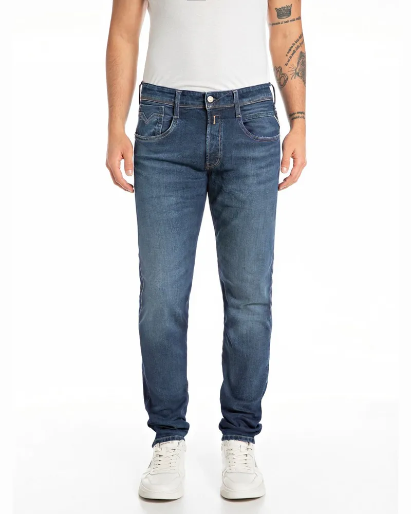 Replay Jeans Anbass mit Stretchanteil, Slim Fit in Hellblau