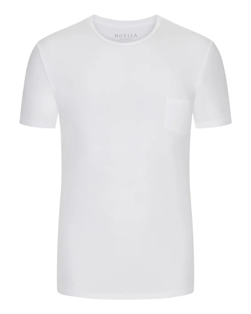 Novila T-Shirt in Modal-Qualität, mit Brusttasche in Weiß