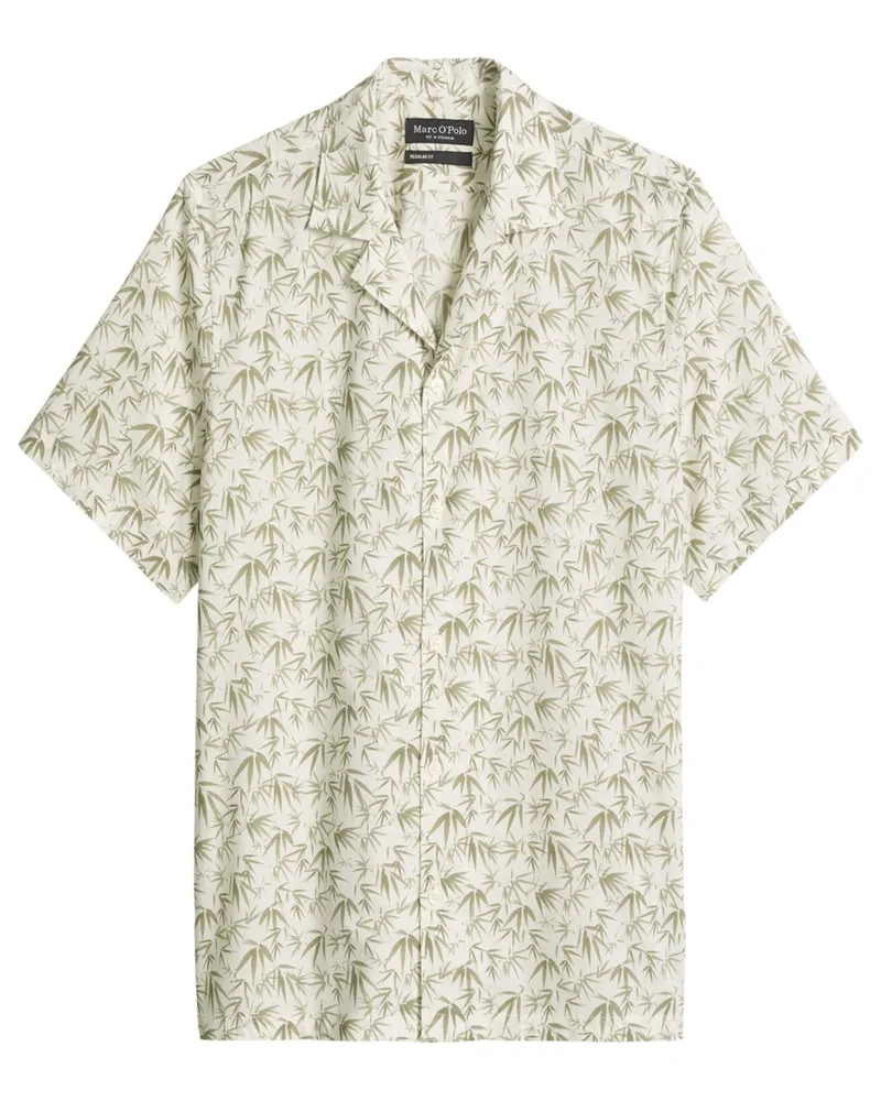 Marc O'Polo Kurzarmhemd aus Baumwolle mit floralem Print, Regular Fit in Grün