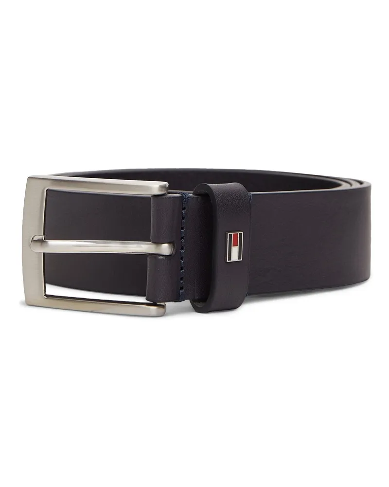 Tommy Hilfiger Ledergürtel mit gebürsteter Metallschließe in Marine