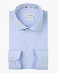 Profuomo Hemd aus feinem Baumwolltwill, Slim Fit Hellblau