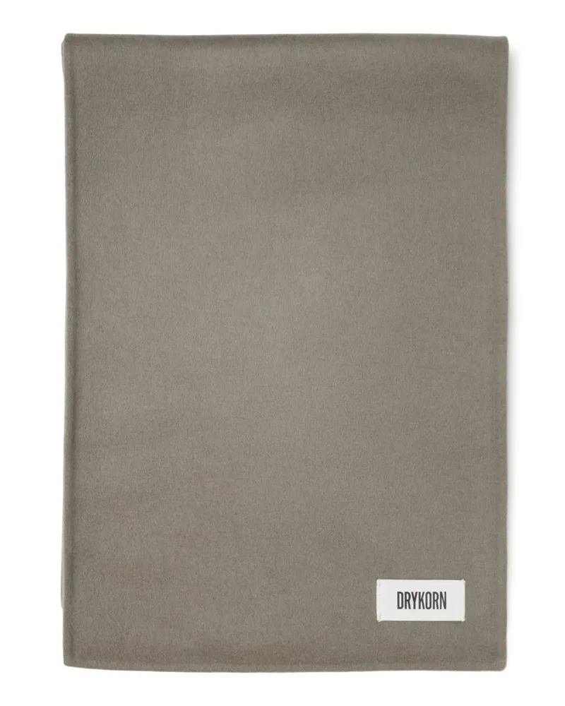 Drykorn Schal aus einer Wollmischung mit Label-Aufnäher in Beige