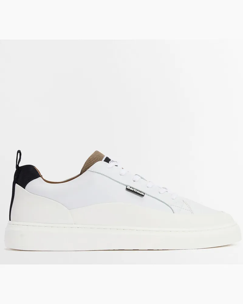 Barbour Sneaker Stannington Trainer aus Glattleder in Weiß