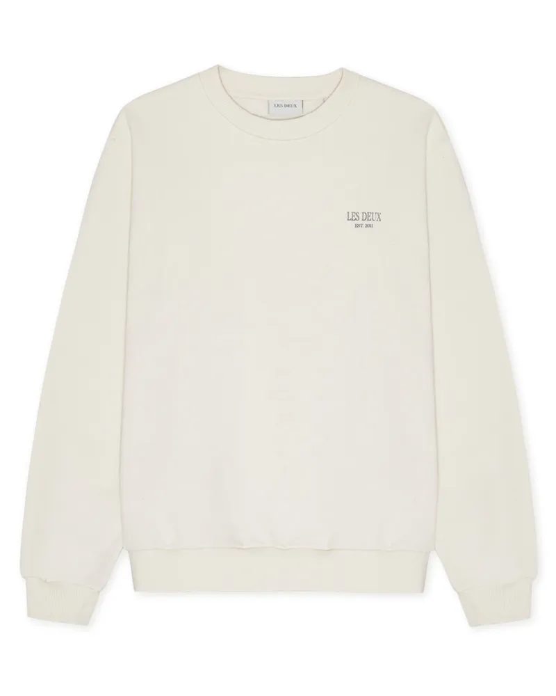 LES DEUX Sweatshirt aus Baumwolle mit beidseitigem Print, Regular Fit in Natur