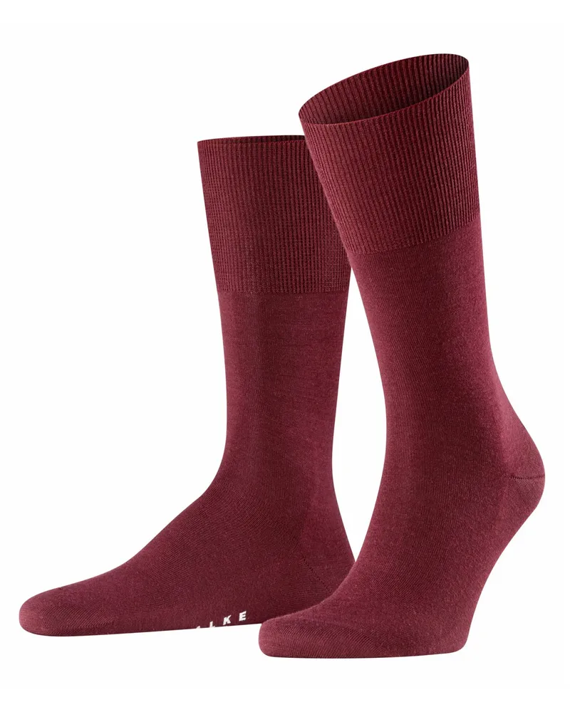 Falke Wadenhohe glatte Socken aus Merino-Baumwoll-Mix in Bordeaux