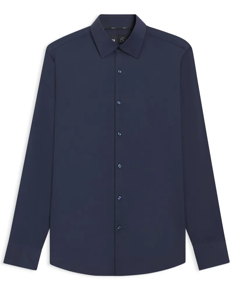 HUGO BOSS Performance Hemd mit 4-Way-Stretch, Slim Fit in Marine