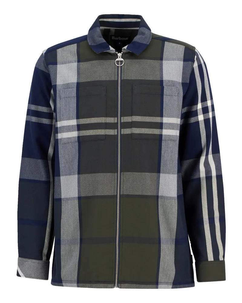 Barbour Overshirt aus Baumwollcanvas mit Tartan-Muster, Tailored Fit in Grün