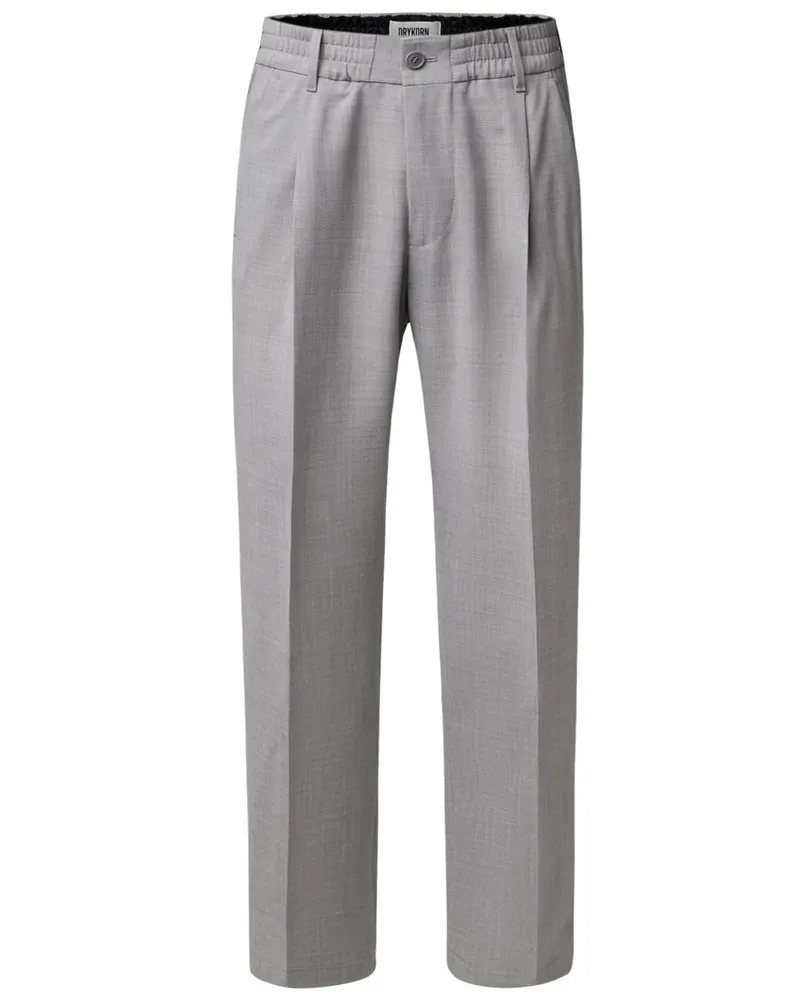 Drykorn Wollhose Chasy aus einem Woll-Mix mit Bundfalte, Regular Fit in Grau