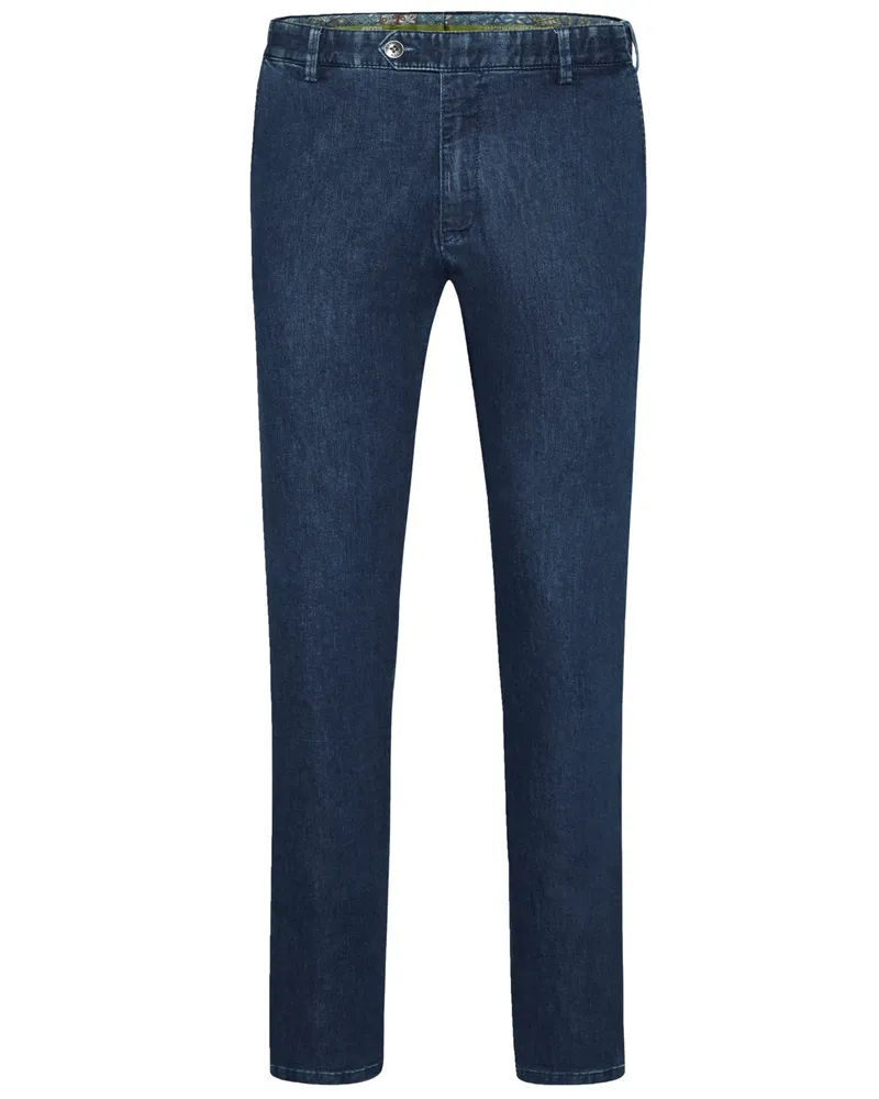 Meyer Hosen Denim Chino Oslo mit Stretchanteil, Modern Fit in Marine