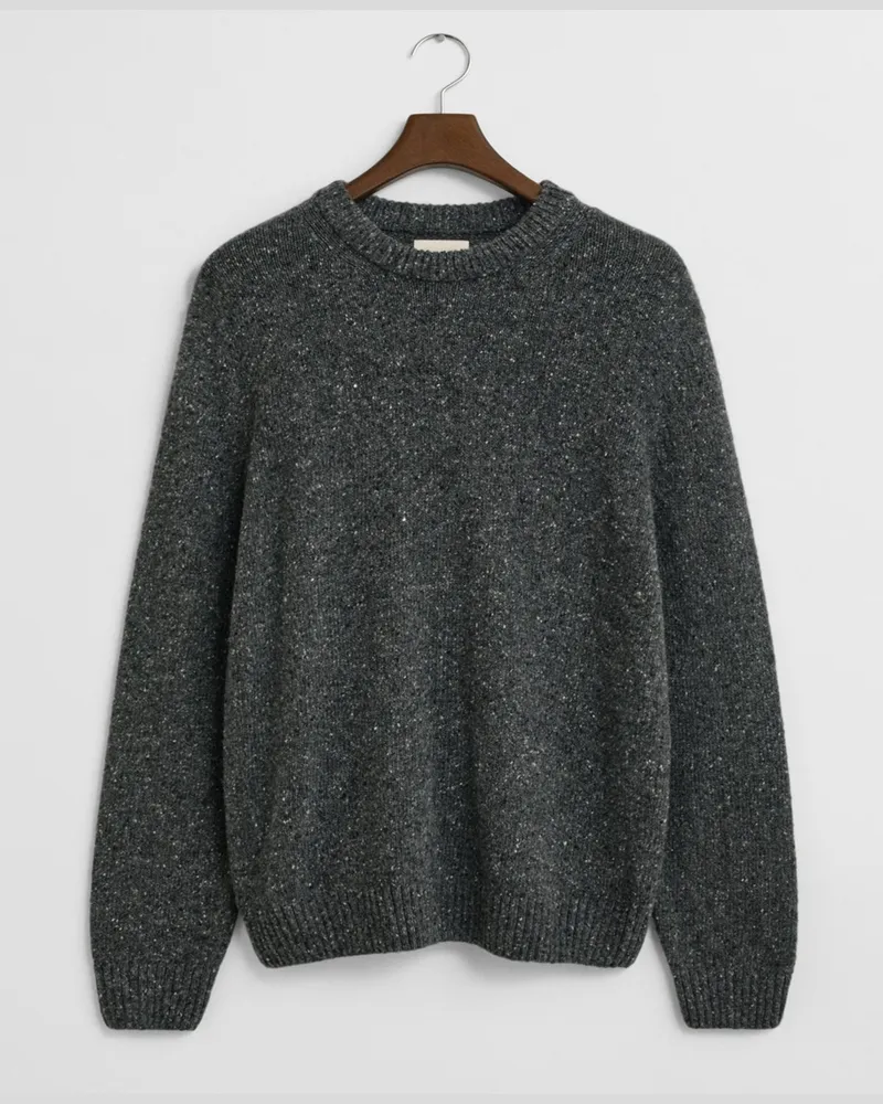 Gant Pullover aus einem recycelten Wollstrick mit Struktur, Regular Fit in Anthrazit