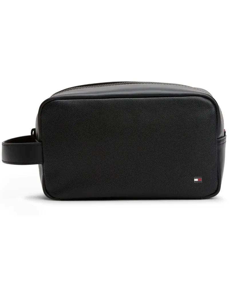 Tommy Hilfiger Business Corporate Kulturbeutel mit Logo-Emblem in Schwarz