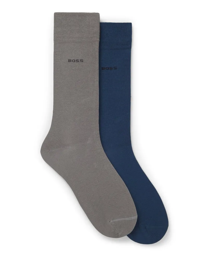 HUGO BOSS 2er-Pack Socken aus zweifarbigem Baumwoll-Mix in Blau