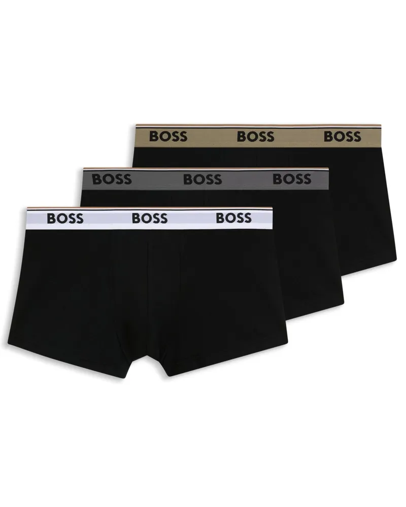 HUGO BOSS 3er-Pack Boxer-Trunks mit Print und Stretch in Schwarz