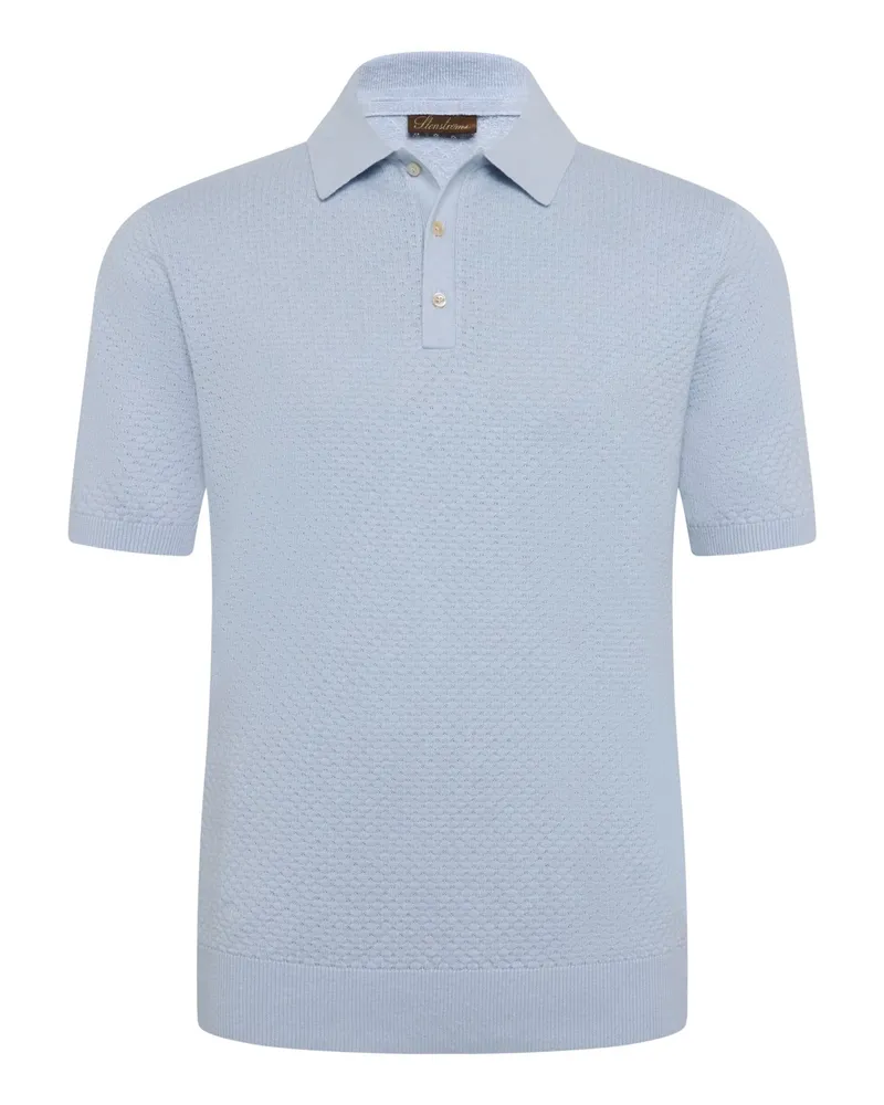 Stenströms Unifarbeens und leichtes Feinstrick-Poloshirt in Hellblau