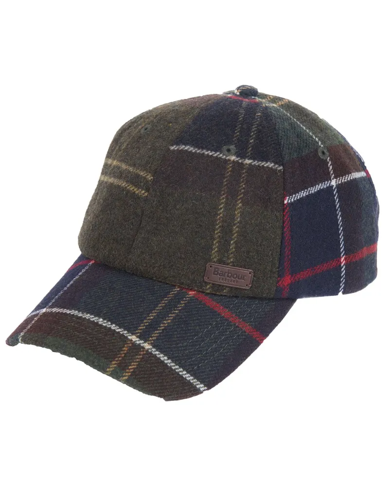 Barbour Cap Galingale mit Tartarn-Muster und Wollanteil in Grün
