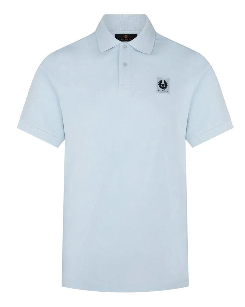 Belstaff Piqué-Poloshirt mit Logo-Aufnäher in Hellblau