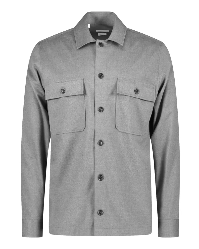 Roy Robson Overshirt aus einem leicht elastischen Wollgemisch in Hellgrau